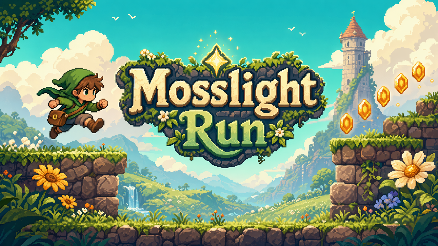 Mosslight Run title illustration